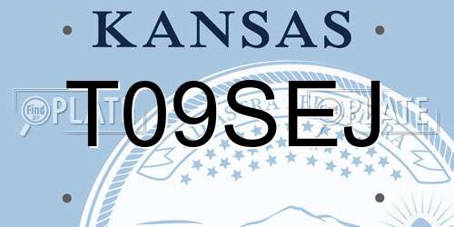 T09SEJ Kansas License Plate