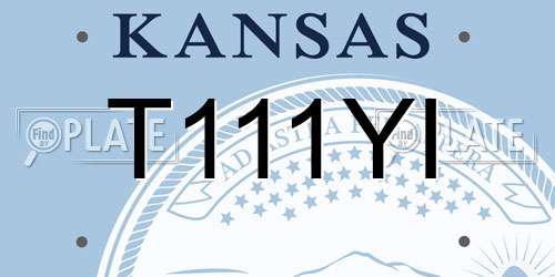T111YI Kansas License Plate