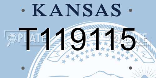 T119115 Kansas License Plate