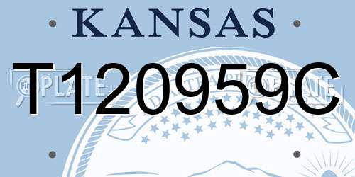 T120959C Kansas License Plate