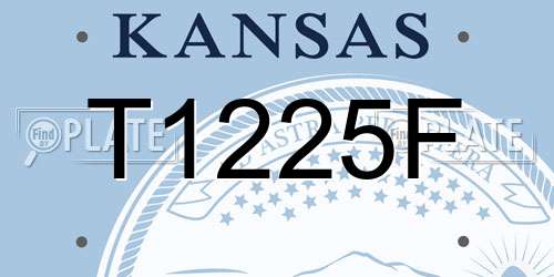 T1225F Kansas License Plate