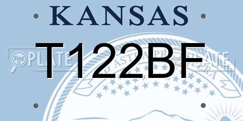 T122BF Kansas License Plate