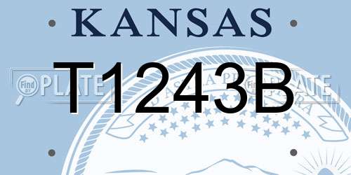 T1243B Kansas License Plate