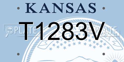 T1283V Kansas License Plate