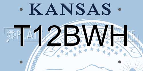 T12BWH Kansas License Plate