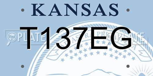 T137EG Kansas License Plate