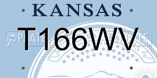 T166WV Kansas License Plate