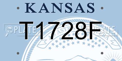T1728F Kansas License Plate