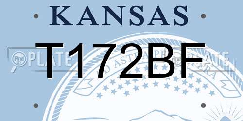 T172BF Kansas License Plate