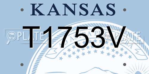 T1753V Kansas License Plate