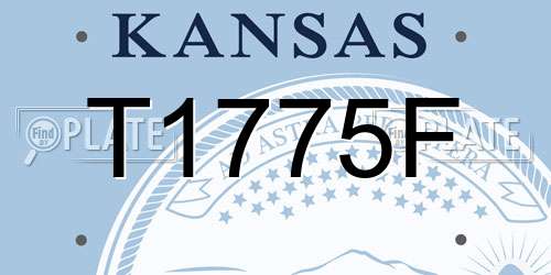 T1775F Kansas License Plate