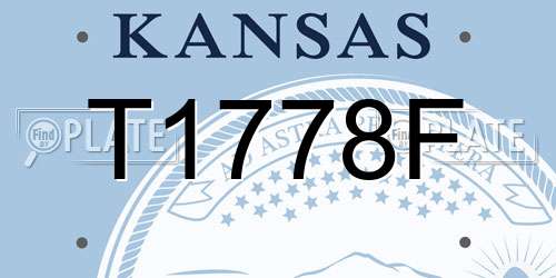 T1778F Kansas License Plate