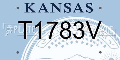 T1783V Kansas License Plate