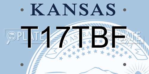 T17TBF Kansas License Plate