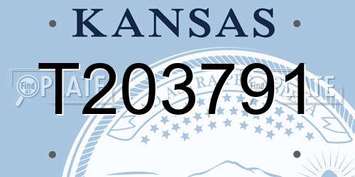 T203791 Kansas License Plate
