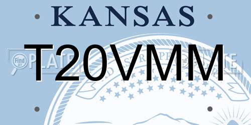 T20VMM Kansas License Plate