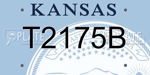 T2175B Kansas License Plate