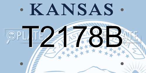 T2178B Kansas License Plate