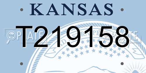 T219158 Kansas License Plate