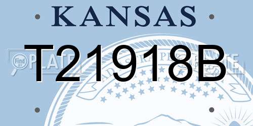 T21918B Kansas License Plate