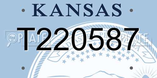 T220587 Kansas License Plate