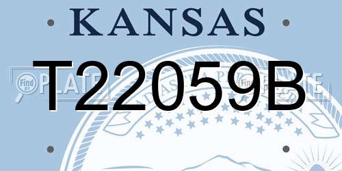 T22059B Kansas License Plate