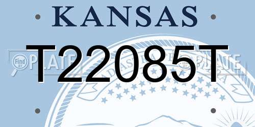 T22085T Kansas License Plate