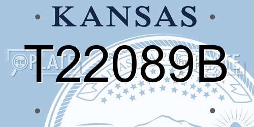 T22089B Kansas License Plate