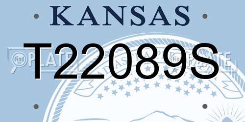 T22089S Kansas License Plate