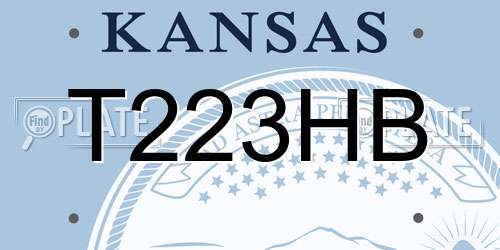 T223HB Kansas License Plate