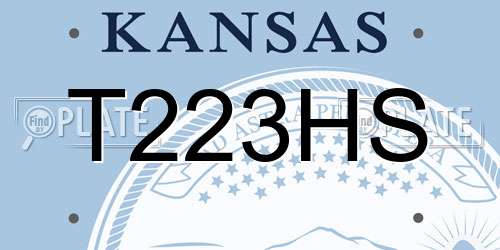 T223HS Kansas License Plate