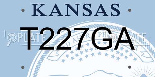 T227GA Kansas License Plate