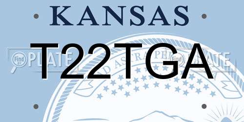 T22TGA Kansas License Plate