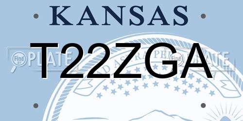 T22ZGA Kansas License Plate