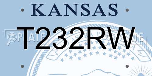 T232RW Kansas License Plate