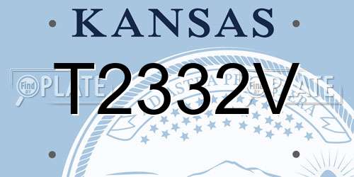 T2332V Kansas License Plate