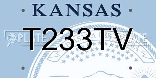 T233TV Kansas License Plate