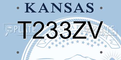 T233ZV Kansas License Plate