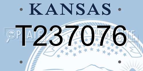 T237076 Kansas License Plate