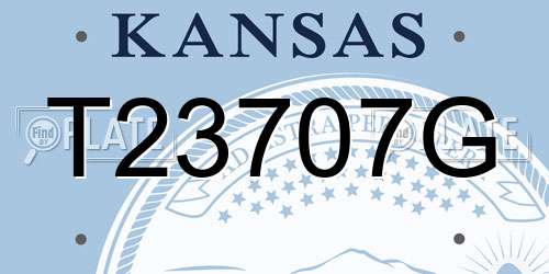 T23707G Kansas License Plate