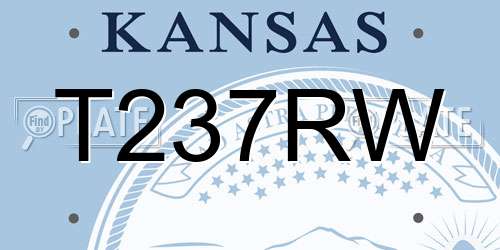 T237RW Kansas License Plate