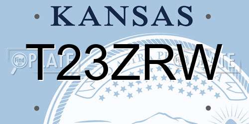 T23ZRW Kansas License Plate