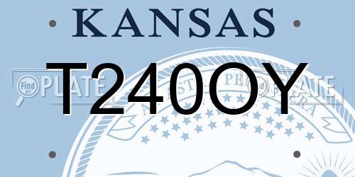 T240OY Kansas License Plate