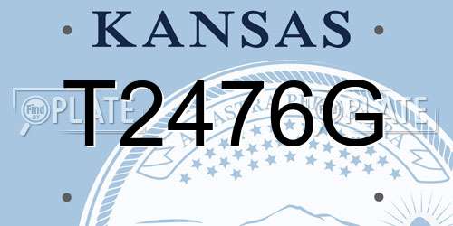 T2476G Kansas License Plate