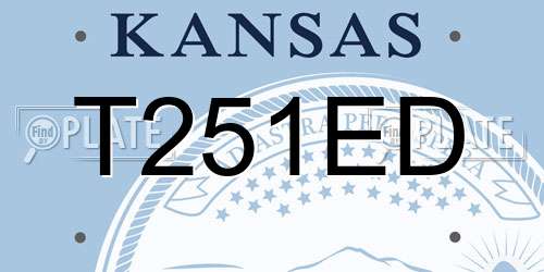 T251ED Kansas License Plate
