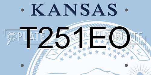 T251EO Kansas License Plate