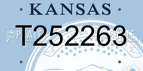 T252263 Kansas License Plate
