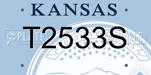 T2533S Kansas License Plate