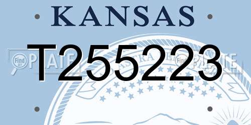 T255223 Kansas License Plate