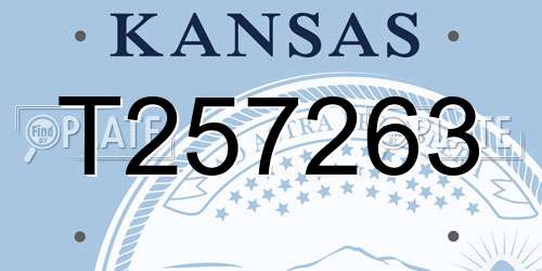 T257263 Kansas License Plate